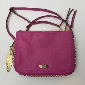 Jessica Simpson Fuchsia Crossbody Bag with Gold Details